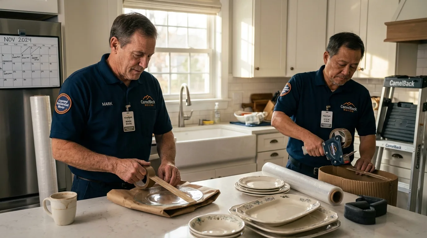 Professional crew packing kitchen dishware in Greybull, WY